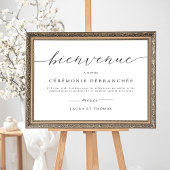 Poster En français, bienvenue à Unplugged Ceremony Sign