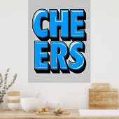 Poster en Gras Bleu - Style Pop Rétro (Cuisine)