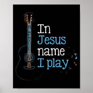 Poster En Jésus Nom i Jouer Guitare Christian Vintage Gui