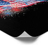 Poster En Juillet Rouge Blanc Et Bleu Feu D'Oeuvre Montre (Coin)