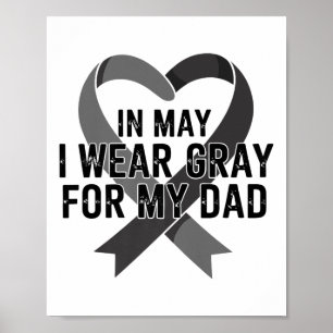 Poster En Mai Je Porte Gris Ribbon Cerveau Tumeur Ap