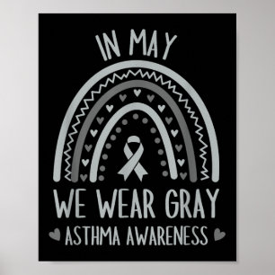 Poster En Mai Nous Portons Chemise Grise Asthme Sensibili