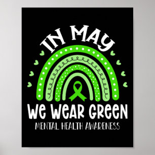 Poster En Mai, Nous Portons Une Sensibilisation Verte À L