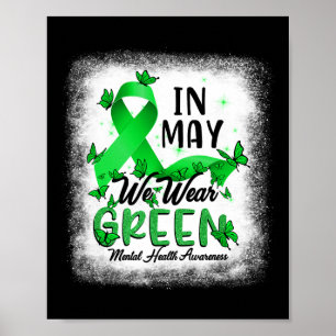 Poster En Mai, Nous Portons Vert Sensibilisation À La San