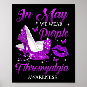 Poster En Mai Nous Portons Violet Haut Talons Fibromyalgi