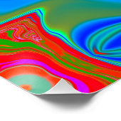 Poster en marbre Abstrait liquide coloré brillant (Coin)