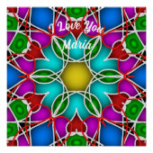 Poster en marbre Abstrait liquide coloré brillant (Devant)