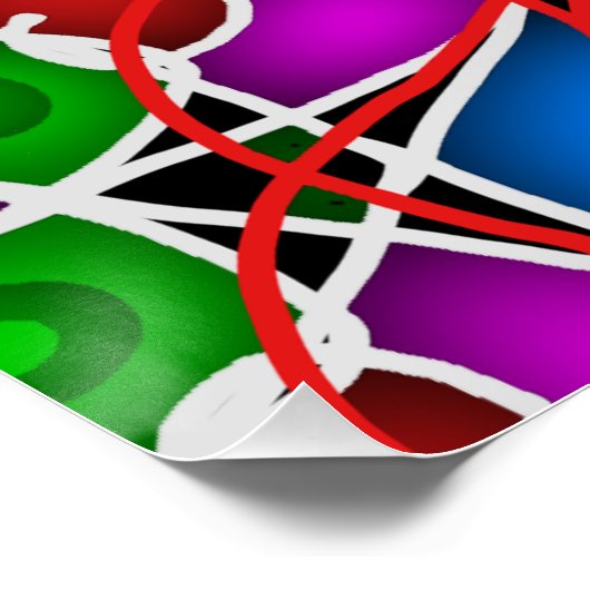 Poster en marbre Abstrait liquide coloré brillant (Coin)