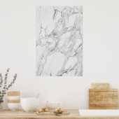 Poster en marbre blanc et gris (Cuisine)