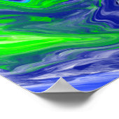 Poster en marbre bleu et vert citron (Coin)