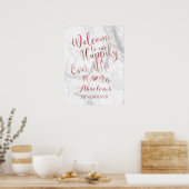 Poster en marbre de PixDezines/Faux Rose Gold/Réce (Cuisine)