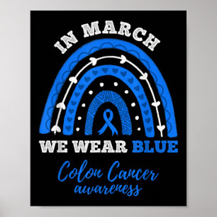 Poster En Mars Nous Portons Bleu Colorectal Colon Cancer 