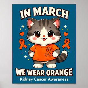 Poster En mars, portez orange sensibilisation au cancer d