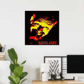 Poster en mat Ghoulardi (Rouge/Jaune) (Bureau à domicile)