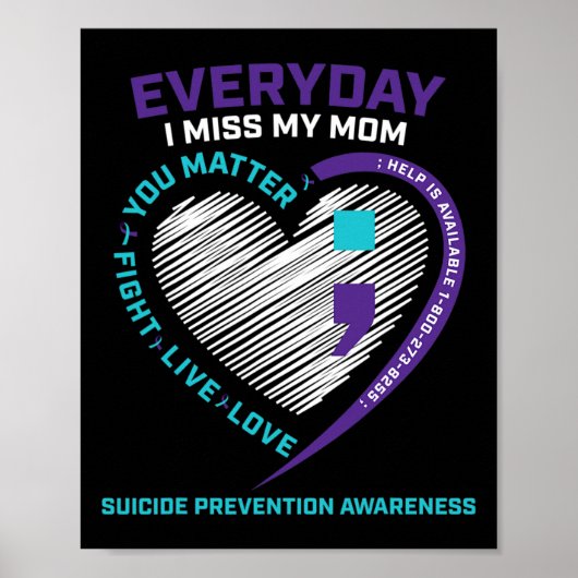 Poster En Mémoire Affectueuse Maman Prévention de la Pris (Devant)