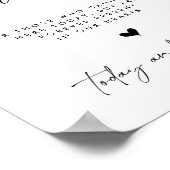 Poster En Mémoire Affectueuse | Panneau de Mariage Minima (Coin)