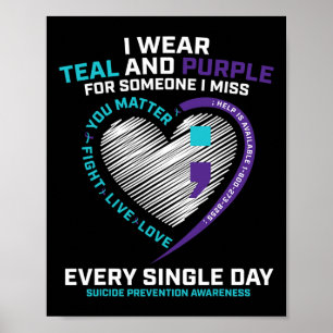 Poster En Mémoire Affectueuse Semi Colon Prévention du Su