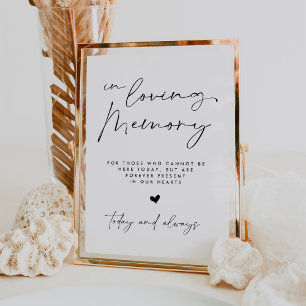 Poster En Mémoire Aimante   Panneau de Mariage Minimalist