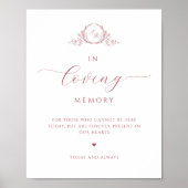 Poster En mémoire aimante, Script Monogram Burgundy Sign (Devant)