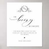 Poster En Mémoire Amoureuse, Élégant Mariage Monogramme (Devant)