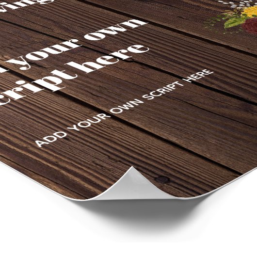 Poster En mémoire d'amour Fleurs de soleil bordeaux rusti (Coin)