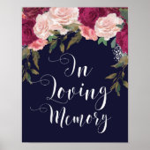 Poster En mémoire d'amour signe mariage marine floral (Devant)