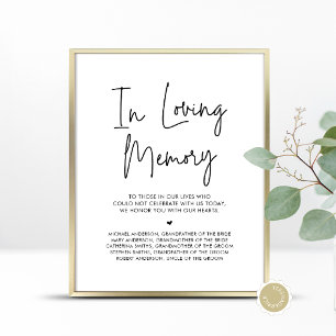 Poster En Mémoire d'amour, Table commémorative Mariage