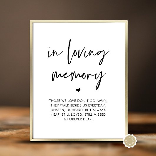 Poster En Mémoire d'amour, Table commémorative Mariage