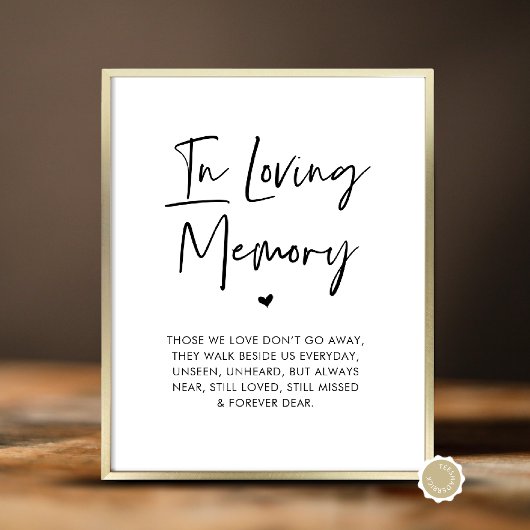 Poster En Mémoire d'amour, Table commémorative Mariage