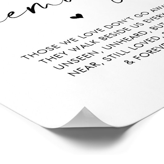 Poster En Mémoire d'amour, Table commémorative Mariage (Coin)