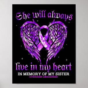 Poster En Mémoire De Ma Soeur Surdose Sensibilisation Ang