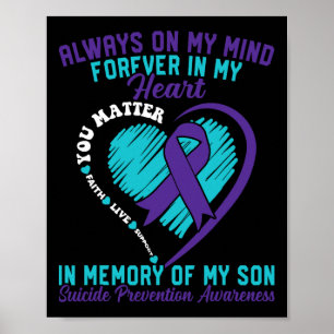 Poster En mémoire de mon enfant aimé Prévention du suicid