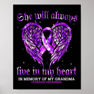 Poster En Mémoire De Mon Grand-Mère L'Ange De Sensibilisa