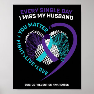 Poster En mémoire de mon mari aimant Prévention du suicid