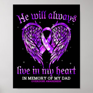 Poster En Mémoire De Mon Papa Surdose Sensibilisation Ang