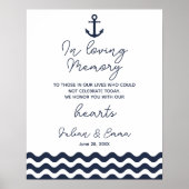 Poster En mémoire se souvenir mariage nautique signe d'an (Devant)