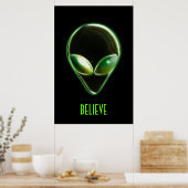 Poster en métal Alien Head 04 (Cuisine)