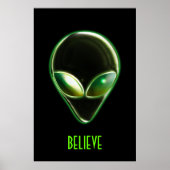 Poster en métal Alien Head 04 (Devant)