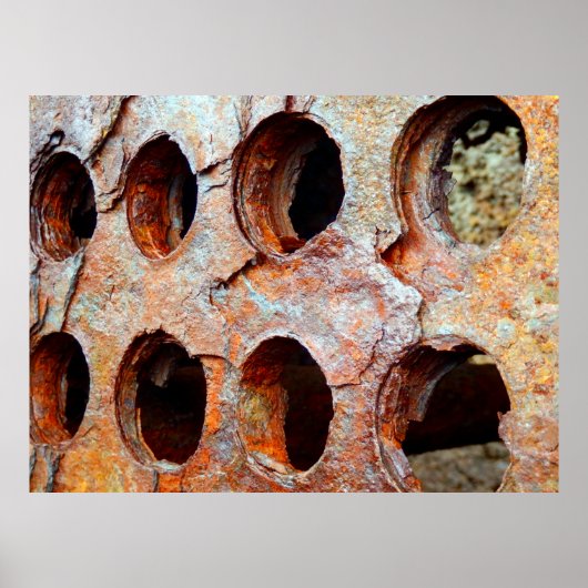 Poster en métal perforé rouillé (Devant)