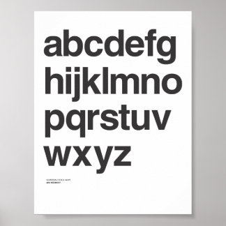 Poster en minuscules Helvetica