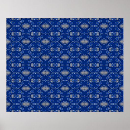 Poster en Mosaïque Argent Bleu (Devant)