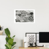 Poster en noir et blanc - Manat Abstrait (Bureau à domicile)