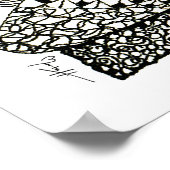 Poster en noir et blanc - Manat Abstrait (Coin)
