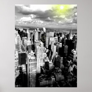 Poster en noir et blanc New York City Skyline