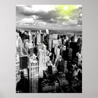 Poster en noir et blanc New York City Skyline
