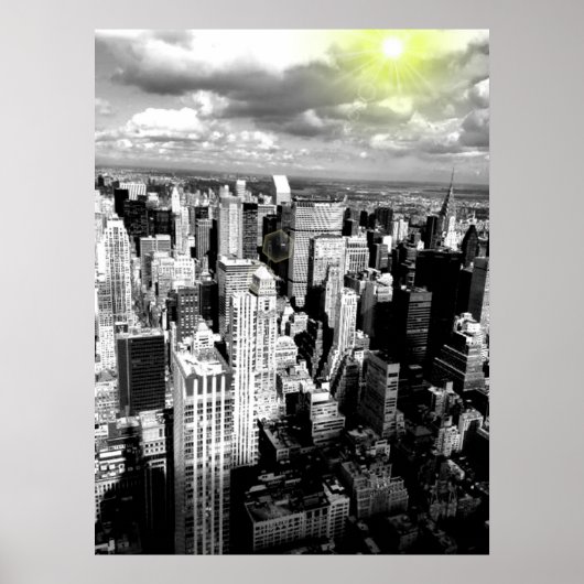 Poster en noir et blanc New York City Skyline (Devant)