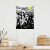 Poster en noir et blanc New York City Skyline (Cuisine)