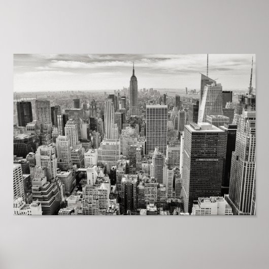 Poster en noir et blanc New York Manhattan (Devant)
