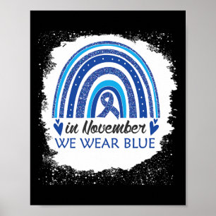 Poster En Novembre Nous Portons Bleu Bleu Rainbow Blue Ri