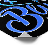 Poster En Novembre Nous Portons Bleu Coeur Papillon Diabè (Coin)